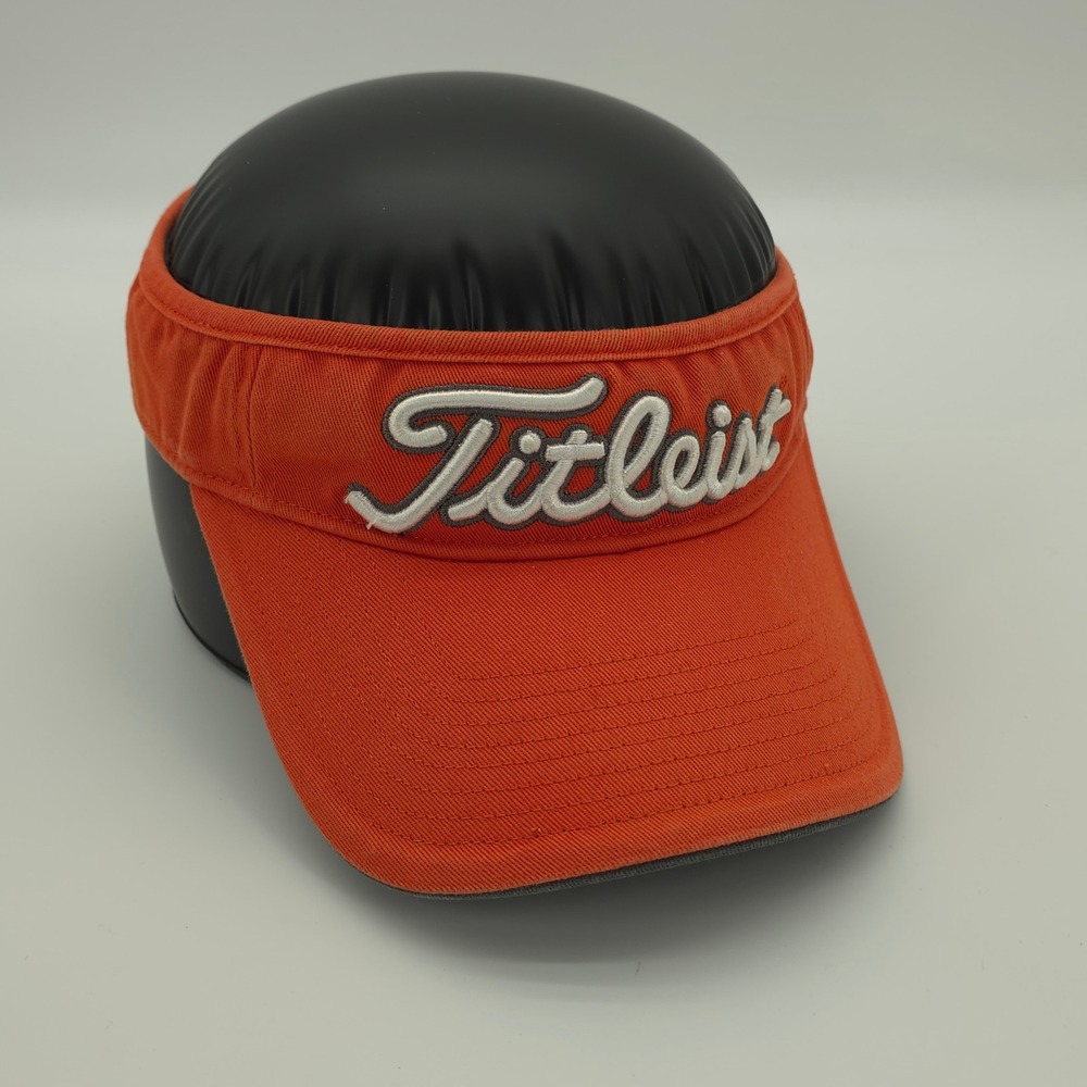 Titleist Pro V1 Visor Hat Cap Mens Orange Strap Back Golf Performance Tour
